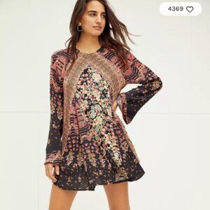 Free People Stevie Printed Tunic, Color: Black Combo, sz Medium